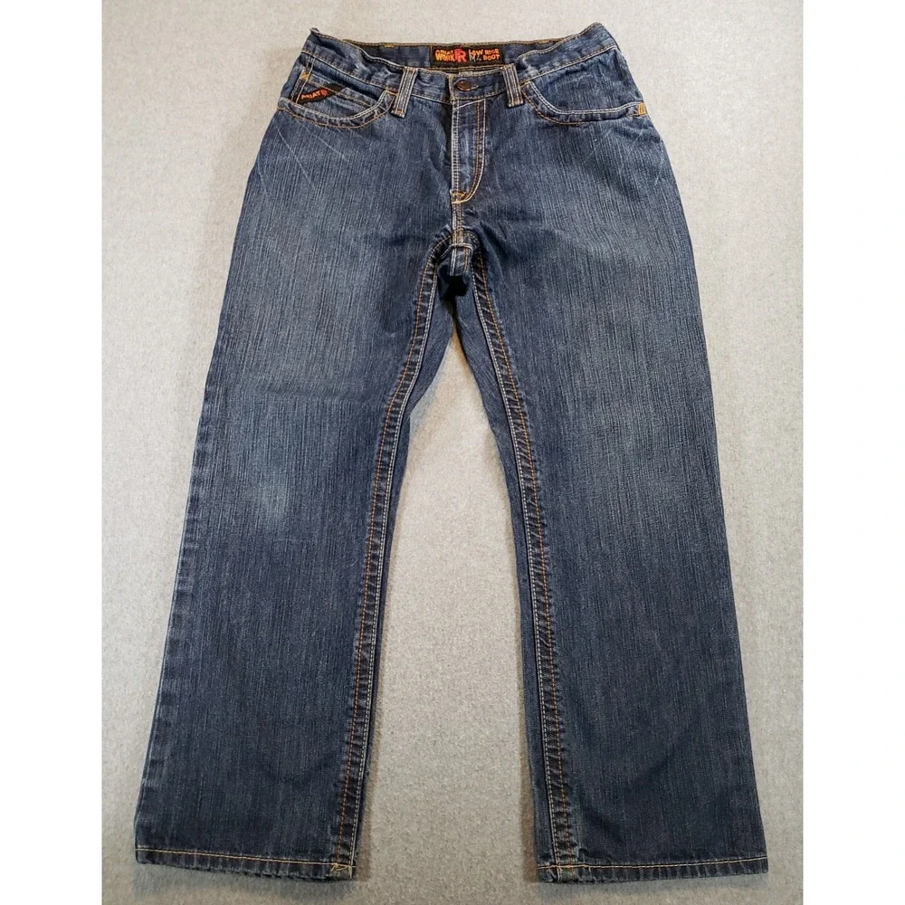 Ariat Work FR Low Rise Jeans Mens Medium Wash Sz 32x30 ACTUAL 32X29 Cat2